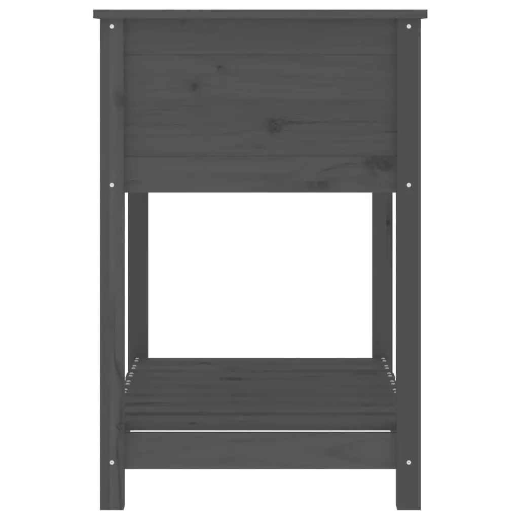 Wooden Planter Box Raised Herb Vegetable Pot with Shelf Grey 82.5 x 54 x 81 cm