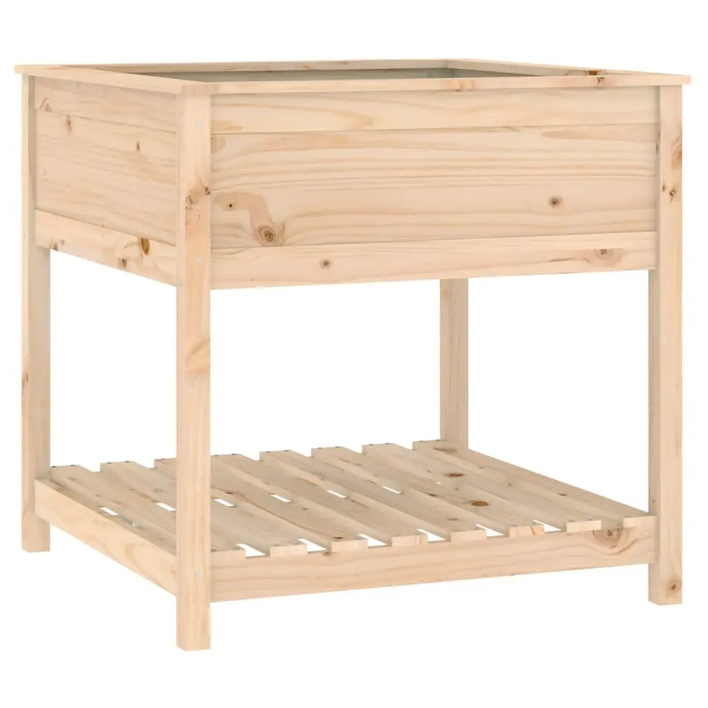 Wooden Planter Box Raised Garden Flower Box 82.5x82.5x81 cm Brown