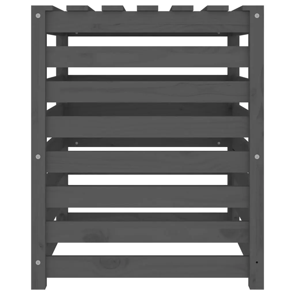 Wooden Composter Bin Garden Waste Recycling Container Large Capacity Grey 63.5cm