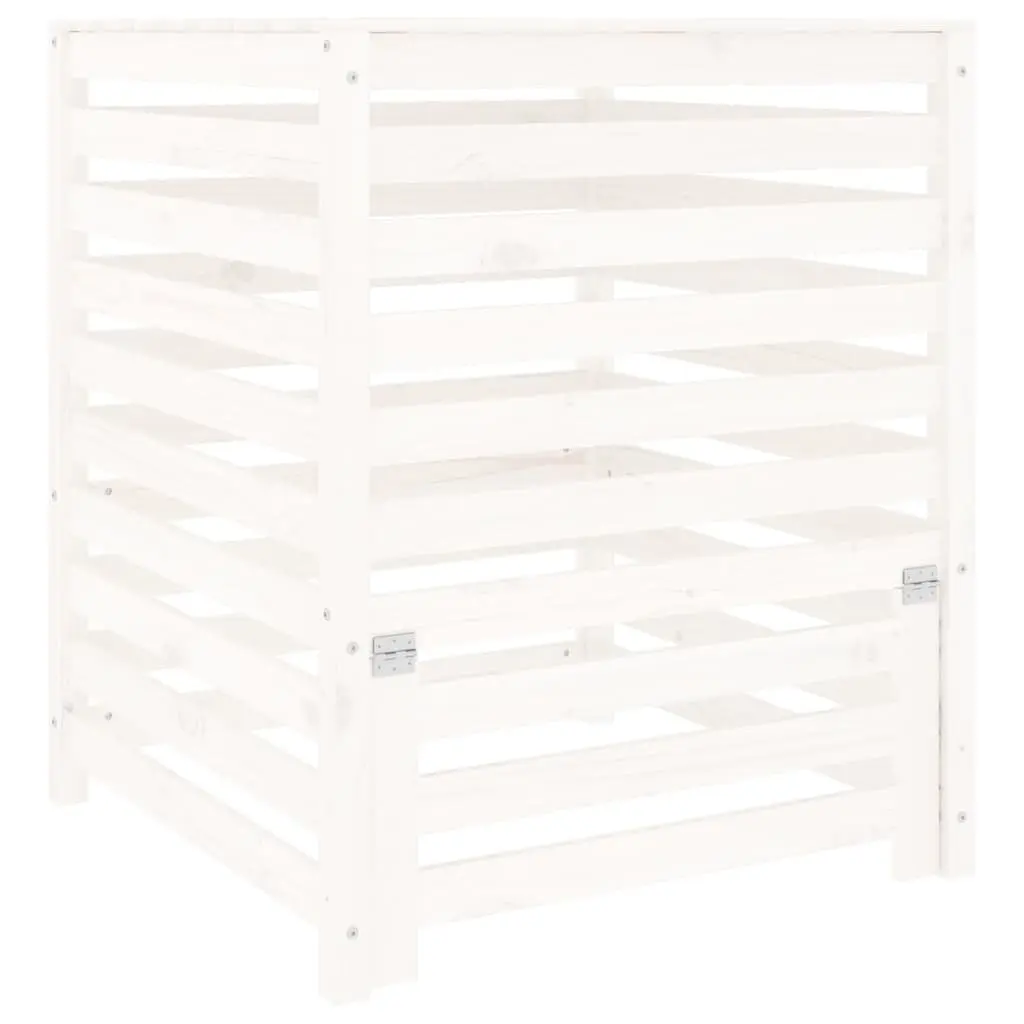 Wooden Composter Bin Garden Waste Recycling 82.5x82.5x99.5cm White Solid Pine