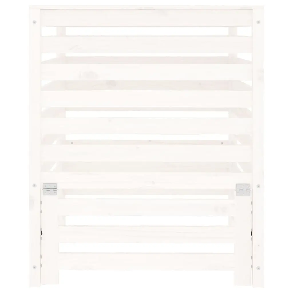 Wooden Composter Bin Garden Waste Recycling 82.5x82.5x99.5cm White Solid Pine