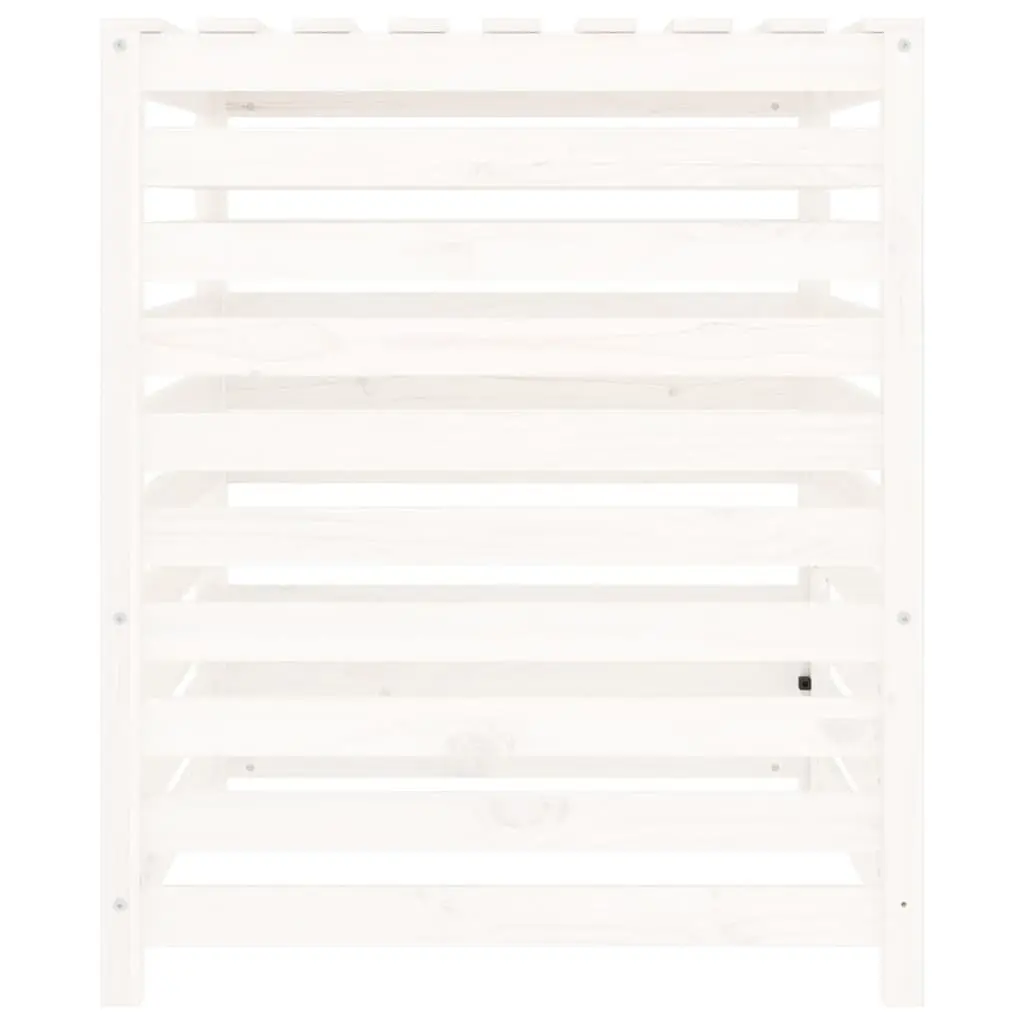 Wooden Composter Bin Garden Waste Recycling 82.5x82.5x99.5cm White Solid Pine