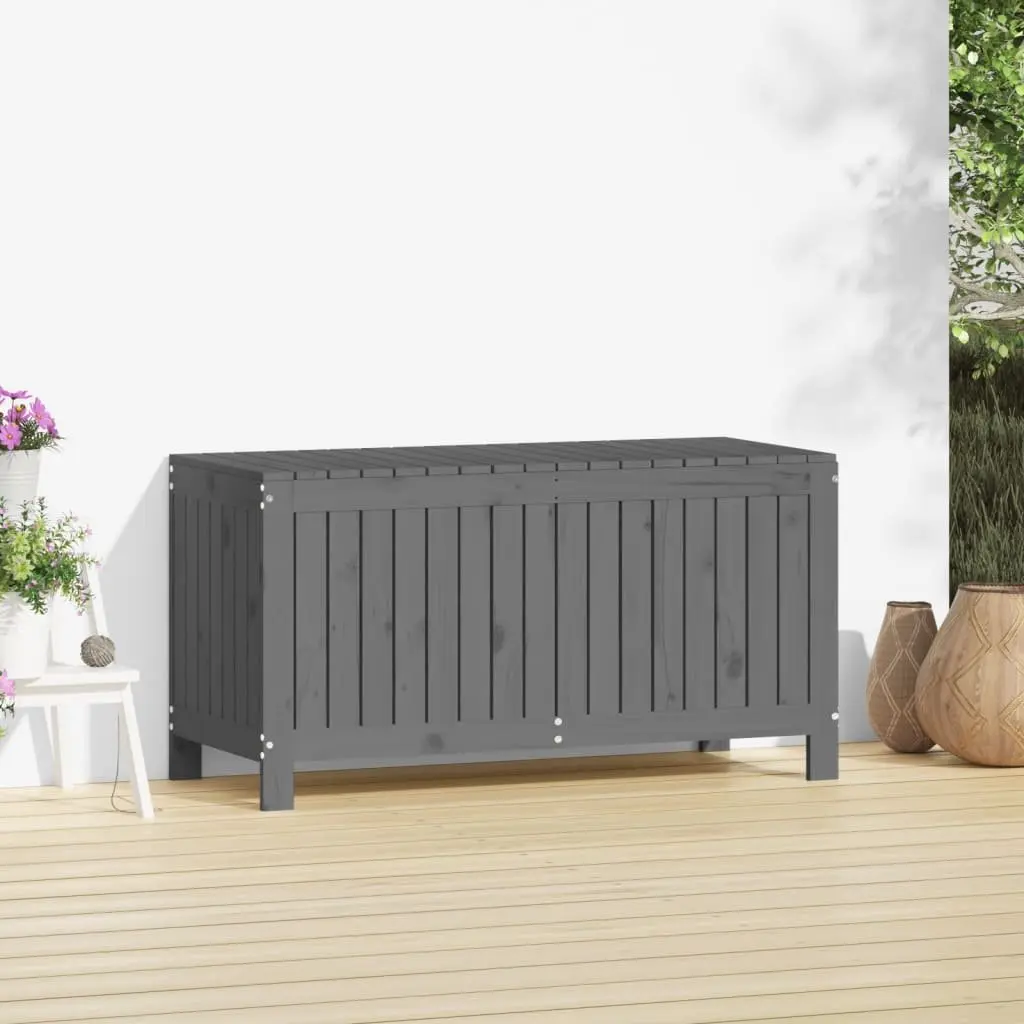 Garden Storage Box Outdoor Tool 115x49x60 cm Grey Solid Wood Pine