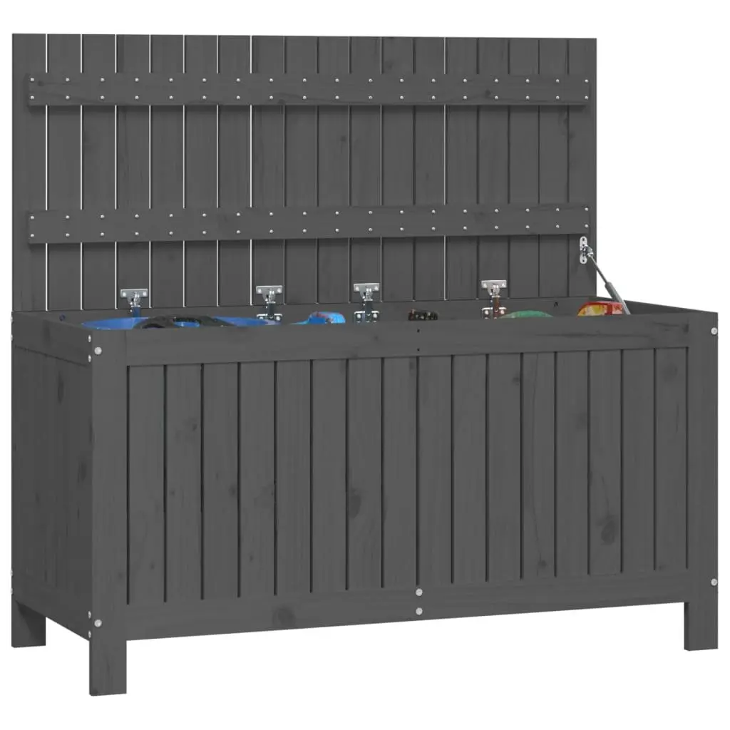 Garden Storage Box Outdoor Tool 115x49x60 cm Grey Solid Wood Pine