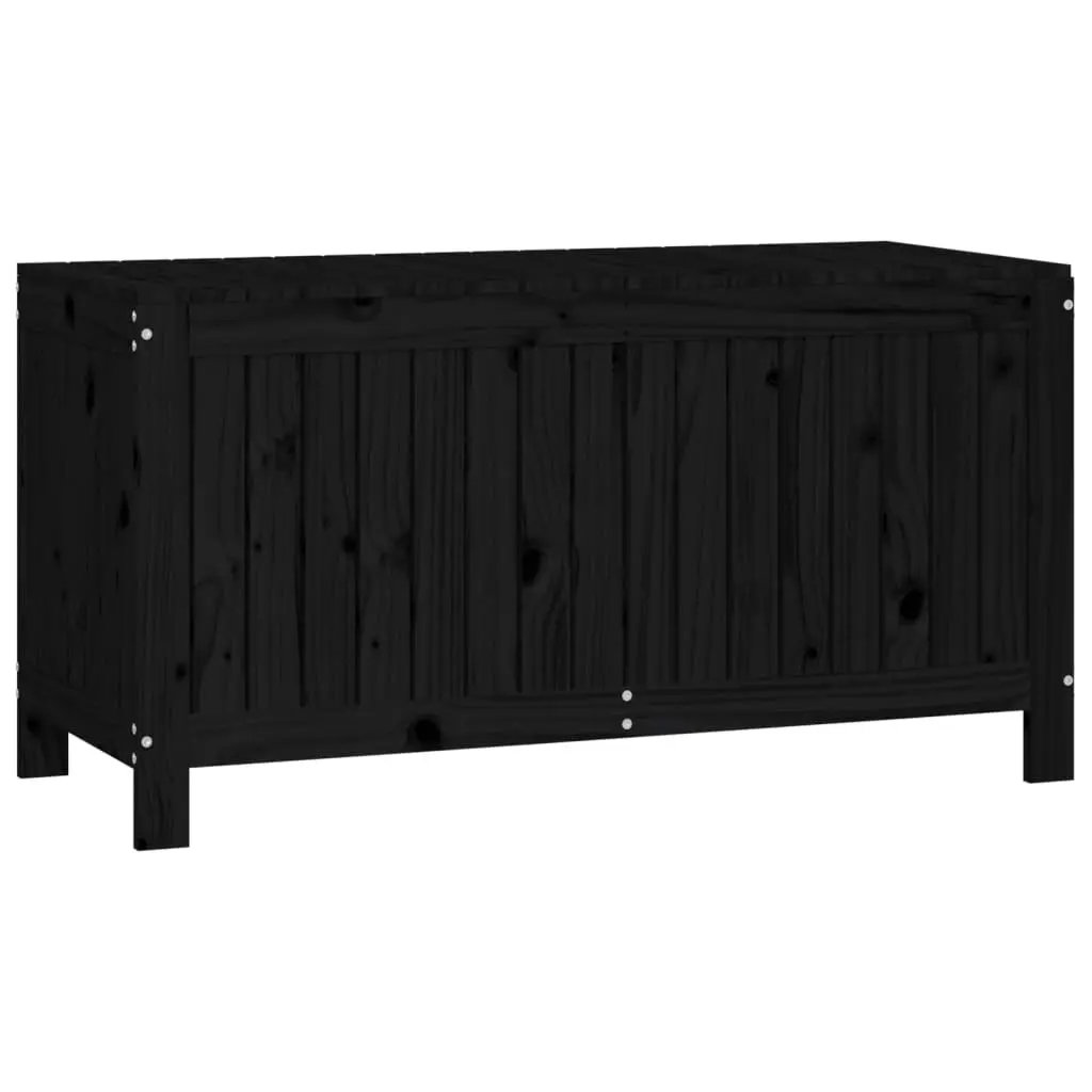 Garden Storage Box Outdoor Tool Organizer Black Wooden 115 x 49 x 60 cm