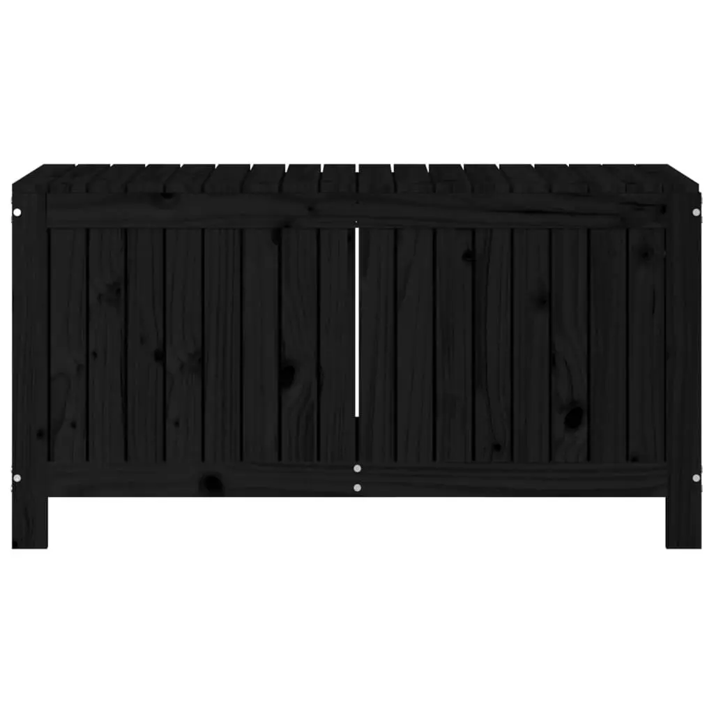 Garden Storage Box Outdoor Tool Organizer Black Wooden 115 x 49 x 60 cm