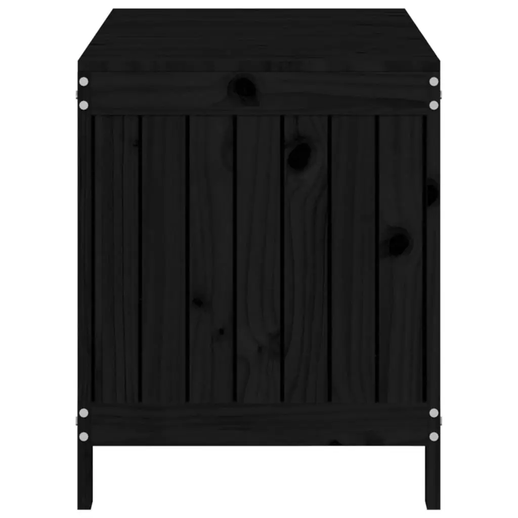 Garden Storage Box Outdoor Tool Organizer Black Wooden 115 x 49 x 60 cm