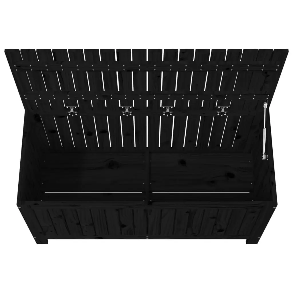 Garden Storage Box Outdoor Tool Organizer Black Wooden 115 x 49 x 60 cm