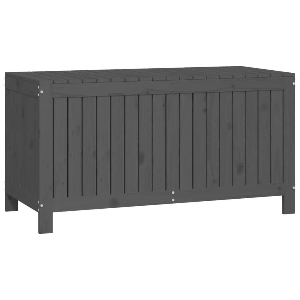 Garden Storage Box Outdoor Solid Pine Wood Grey 121 x 55 x 64 cm