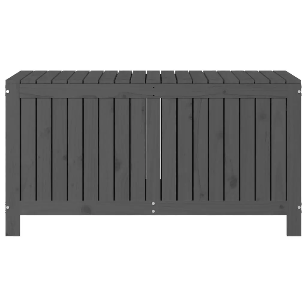 Garden Storage Box Outdoor Solid Pine Wood Grey 121 x 55 x 64 cm