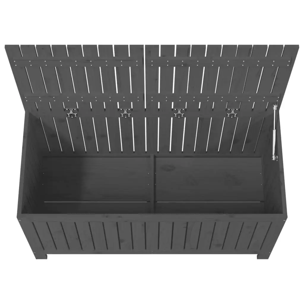 Garden Storage Box Outdoor Solid Pine Wood Grey 121 x 55 x 64 cm