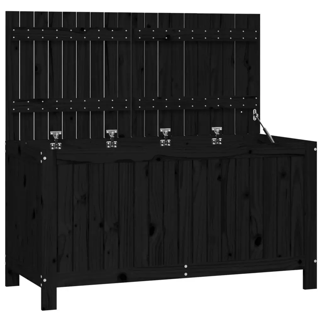 Garden Storage Box Outdoor Wooden Black 121 x 55 x 64 cm