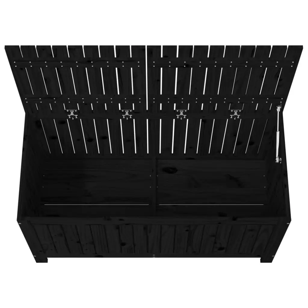 Garden Storage Box Outdoor Wooden Black 121 x 55 x 64 cm