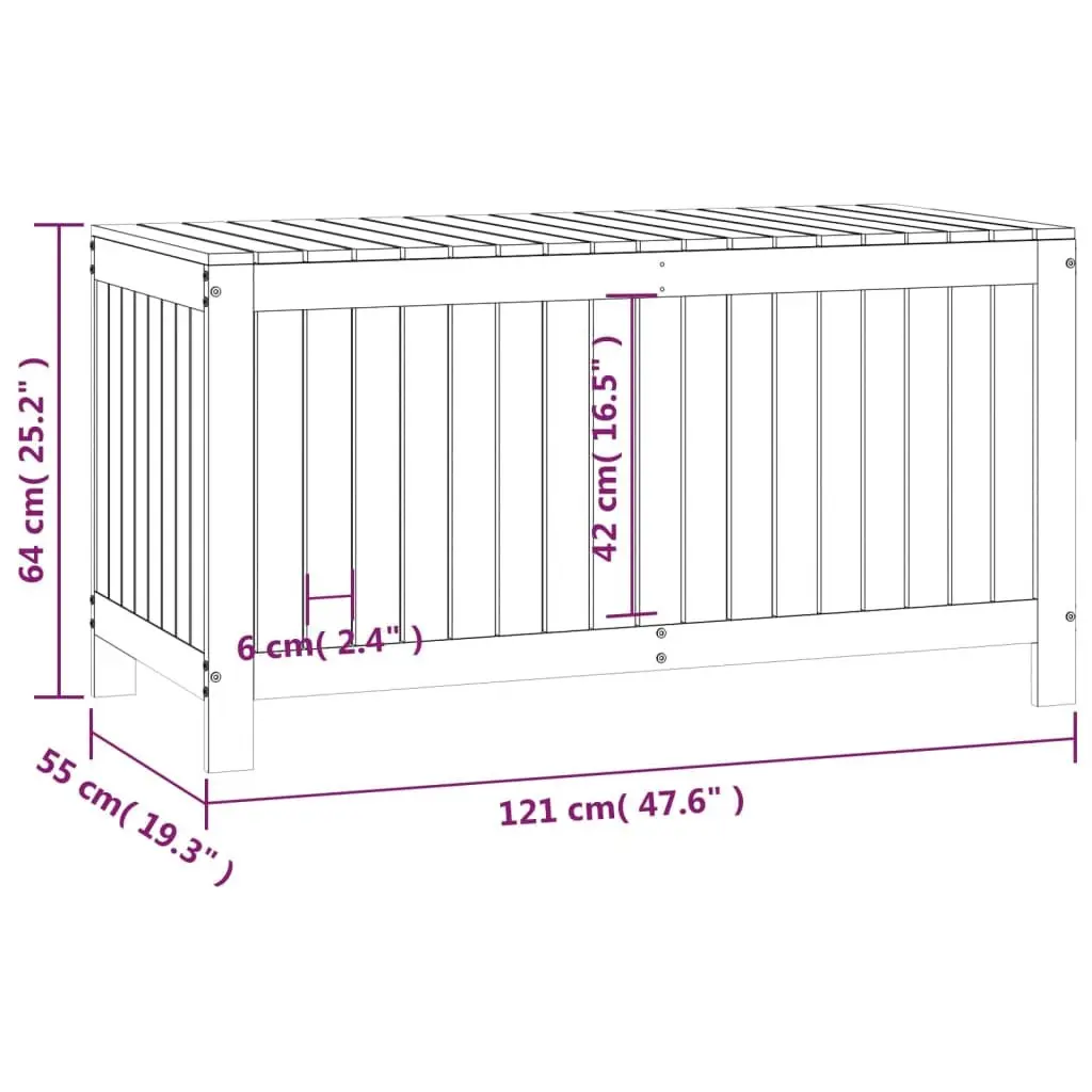 Garden Storage Box Outdoor Wooden Black 121 x 55 x 64 cm
