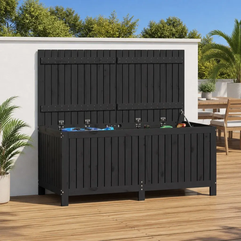 Grey Solid Wood Storage Box for Gardens