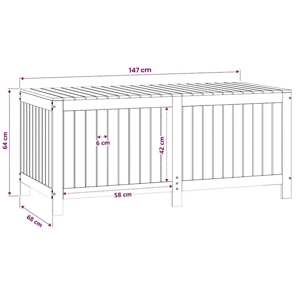 Grey Solid Wood Storage Box for Gardens