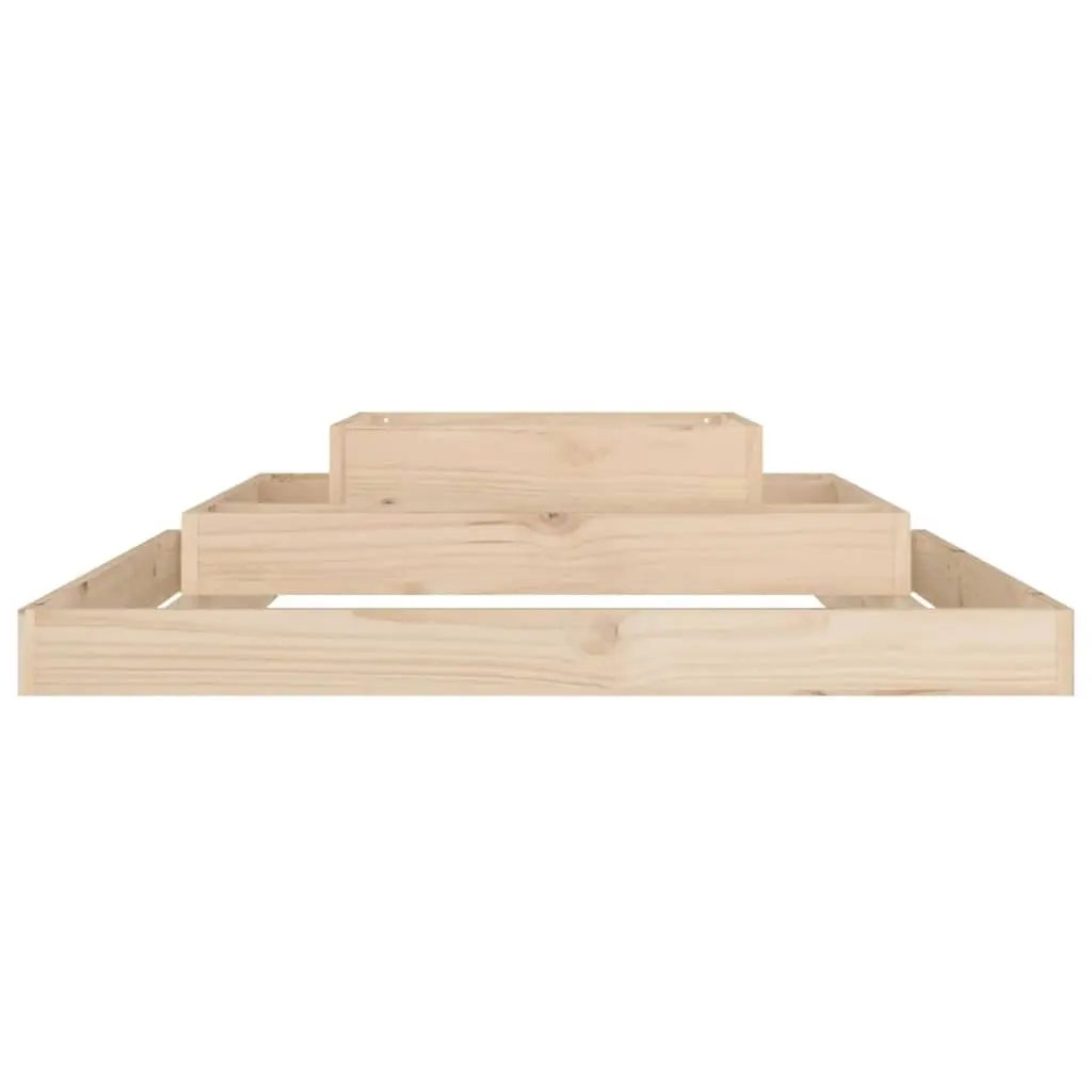 Wooden Planter 3-Tier Raised Flower Bed 110x110x27 cm Brown