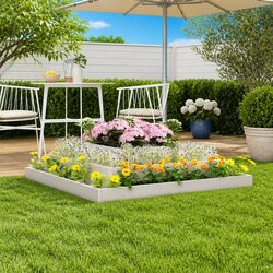 Comforting White Wooden Planter Box 110x110x27cm