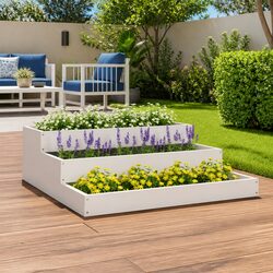 Value-Driven White Wooden Planter Box 78x78x27cm for Gardening