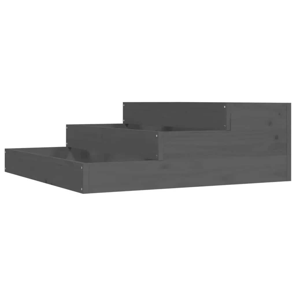 Wooden Planter Box Grey 78x78x27cm Raised Garden Bed Flower Pot Container
