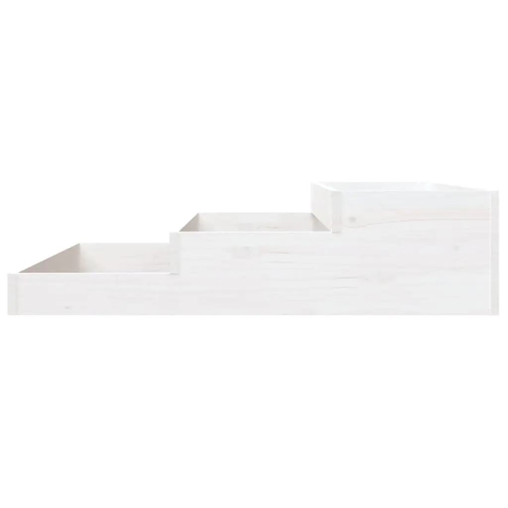 Wooden Planter Box White 107x107x27 cm Raised Flower Pot Garden Bed Stair-Step