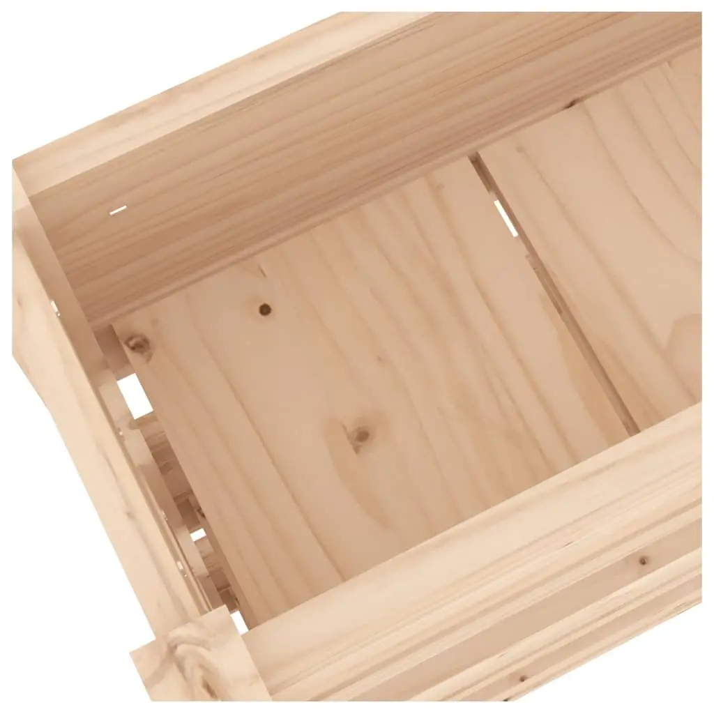 Wooden Garden Planter Raised Bed 112x25x104.5 cm Pine Brown 3 Flower Boxes