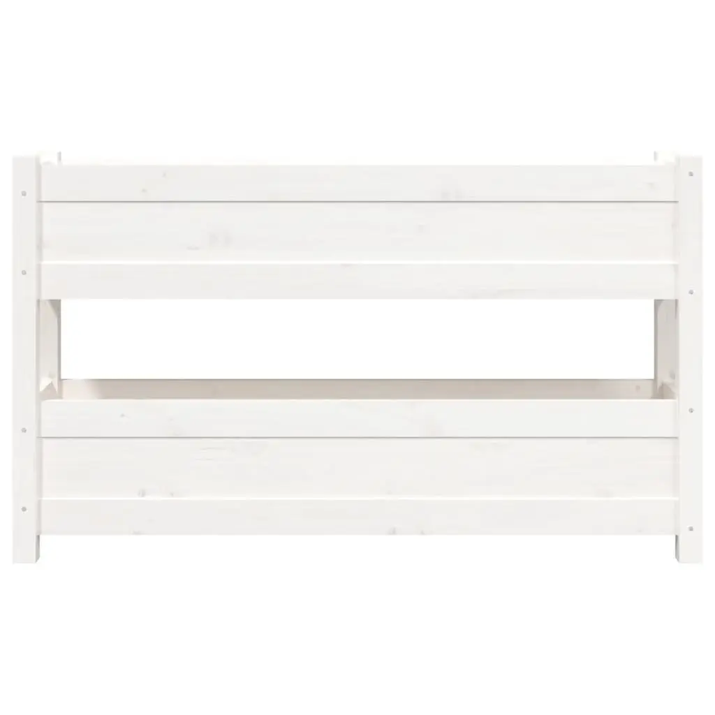 Wooden Planter Raised Bed Flower Boxes 112x25x66cm White