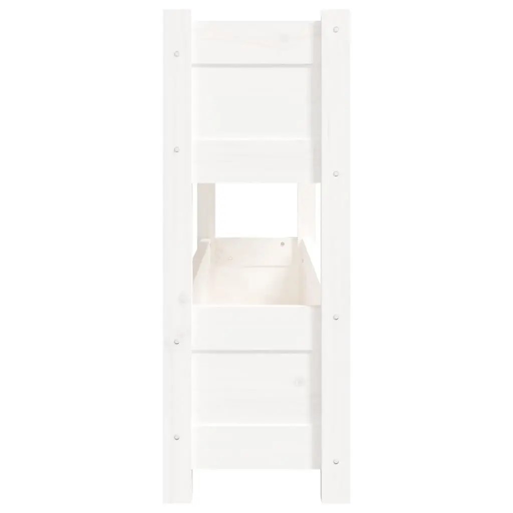 Wooden Planter Raised Bed Flower Boxes 112x25x66cm White