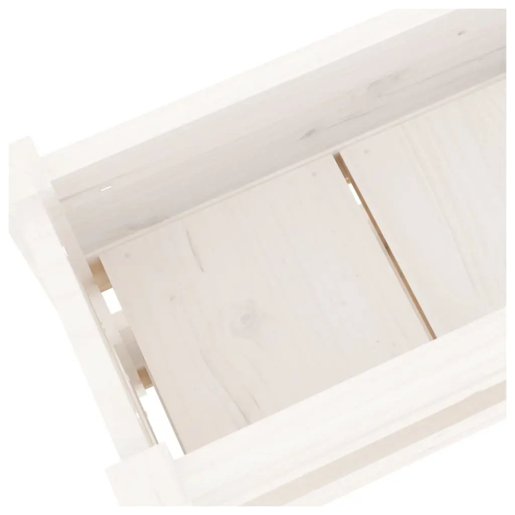 Wooden Planter Raised Bed Flower Boxes 112x25x66cm White
