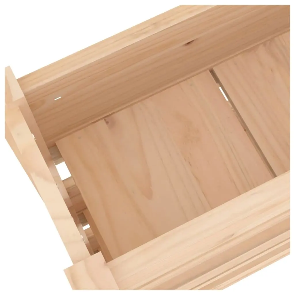 Planter Box Raised Garden Bed 77x25x104.5cm Brown Solid Pine Wood 3 Flower Boxes