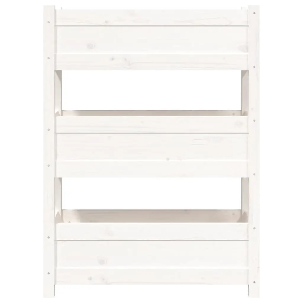 Wooden Planter Box Raised Garden Bed 77x25x104.5cm White 3 Flower Boxes
