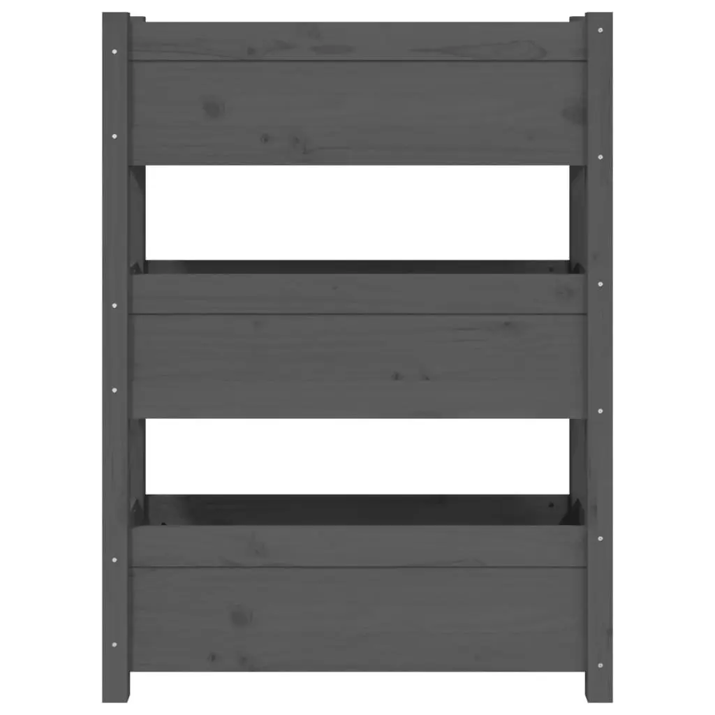 Wooden Planter Box Grey 77x25x104.5cm Raised Garden Bed 3 Flower Boxes