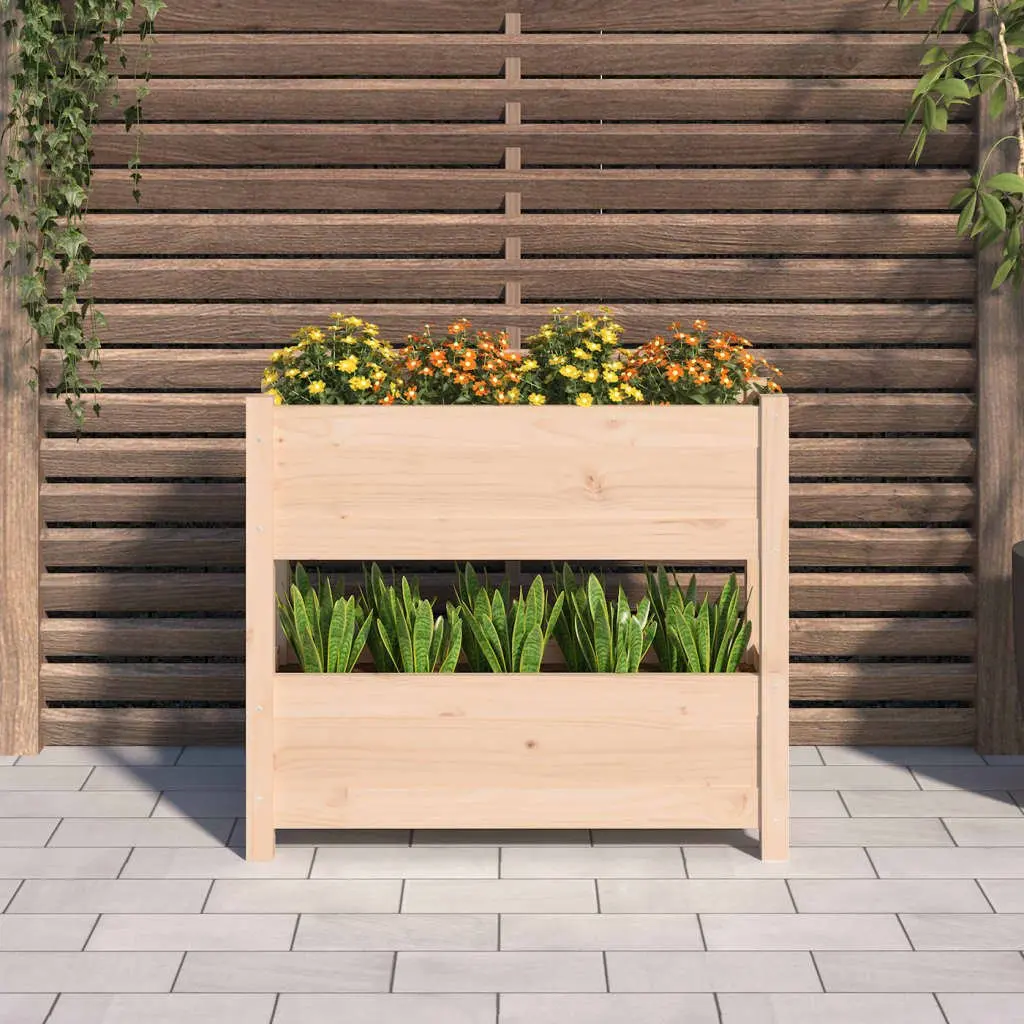 Wooden Planter Raised Garden Bed Flower Boxes 2 Brown