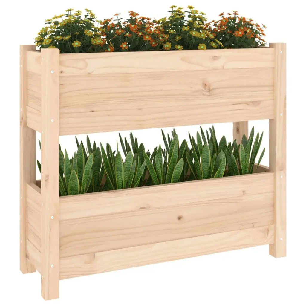 Wooden Planter Raised Garden Bed Flower Boxes 2 Brown