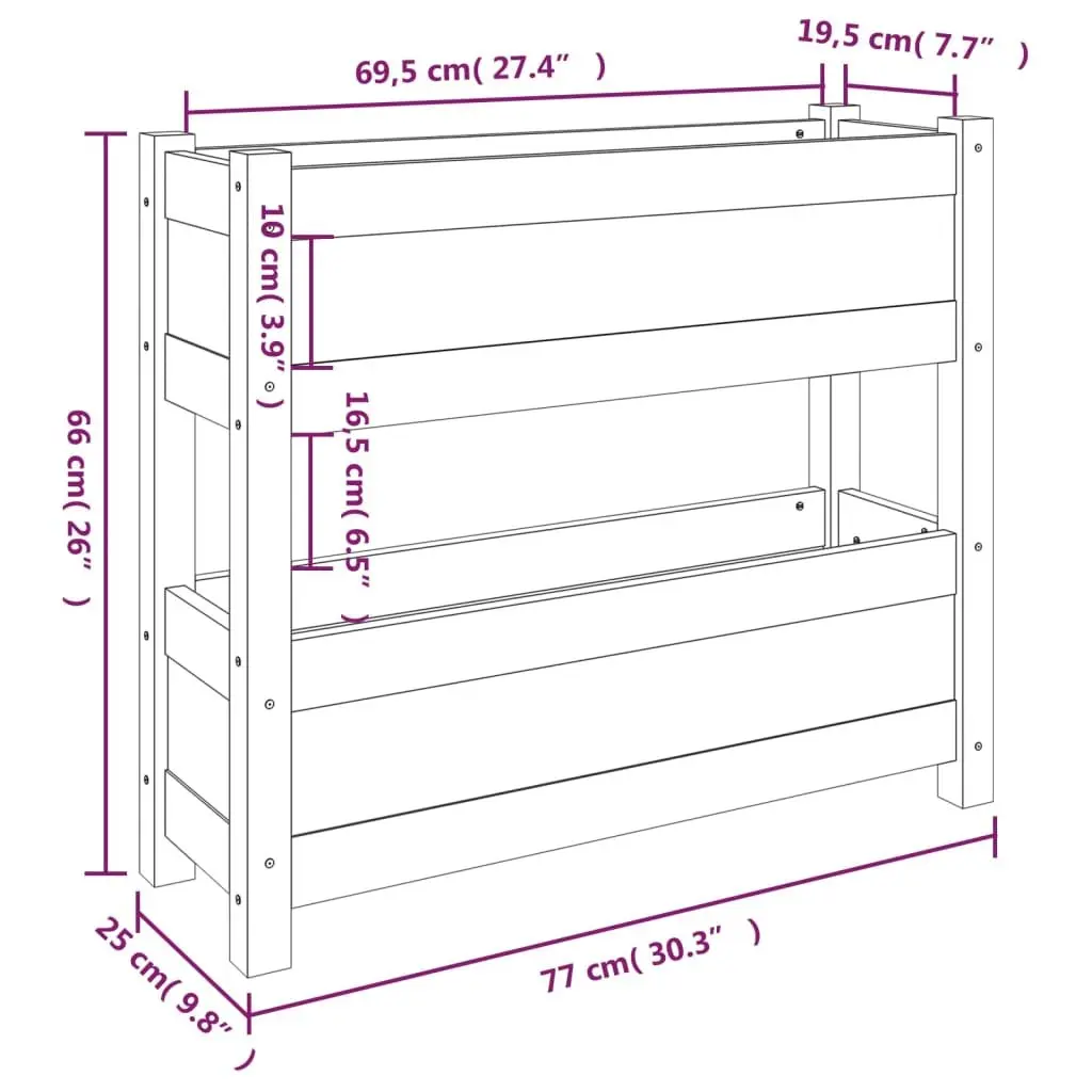 Wooden Planter Raised Garden Bed Flower Boxes 2 Brown
