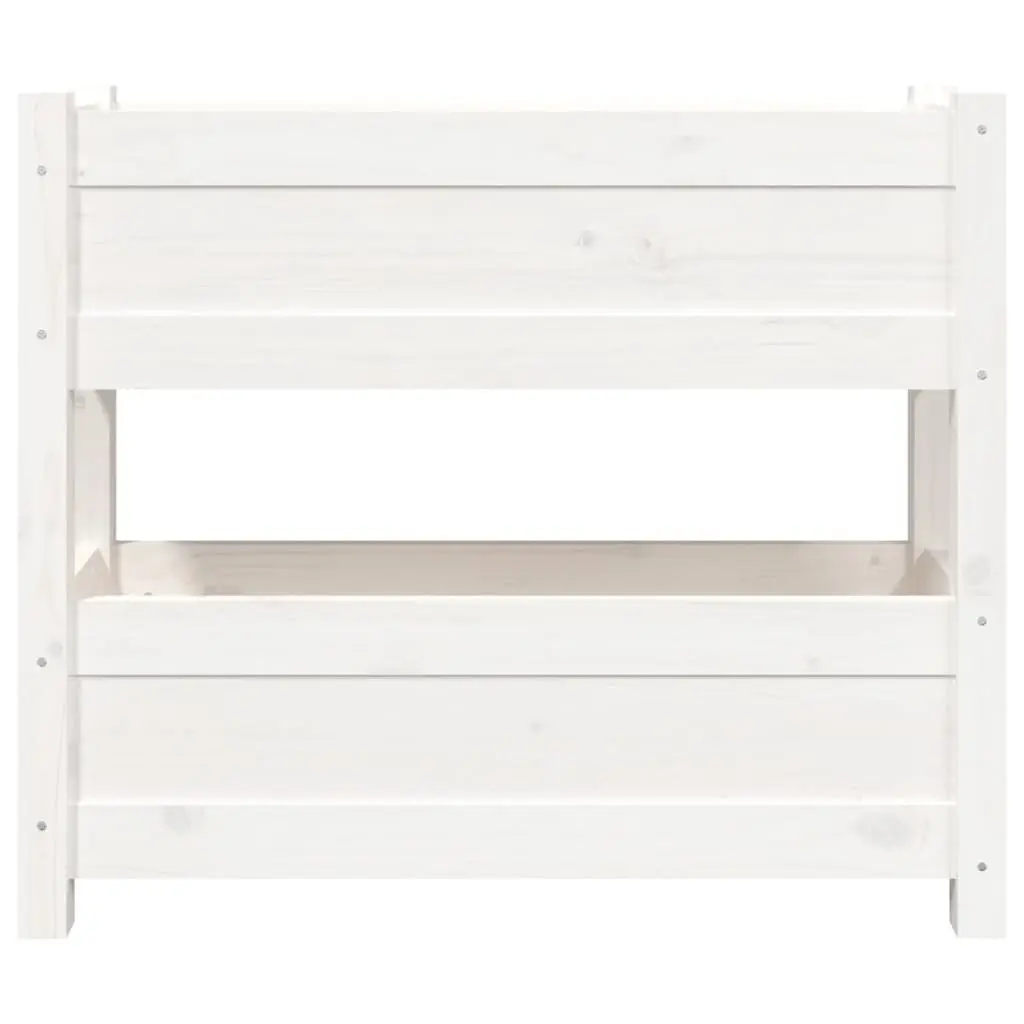 Wooden Planter Twin Flower Boxes Garden Patio 77x25x66 cm White