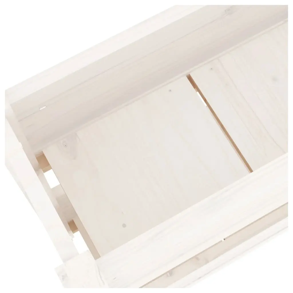 Wooden Planter Twin Flower Boxes Garden Patio 77x25x66 cm White