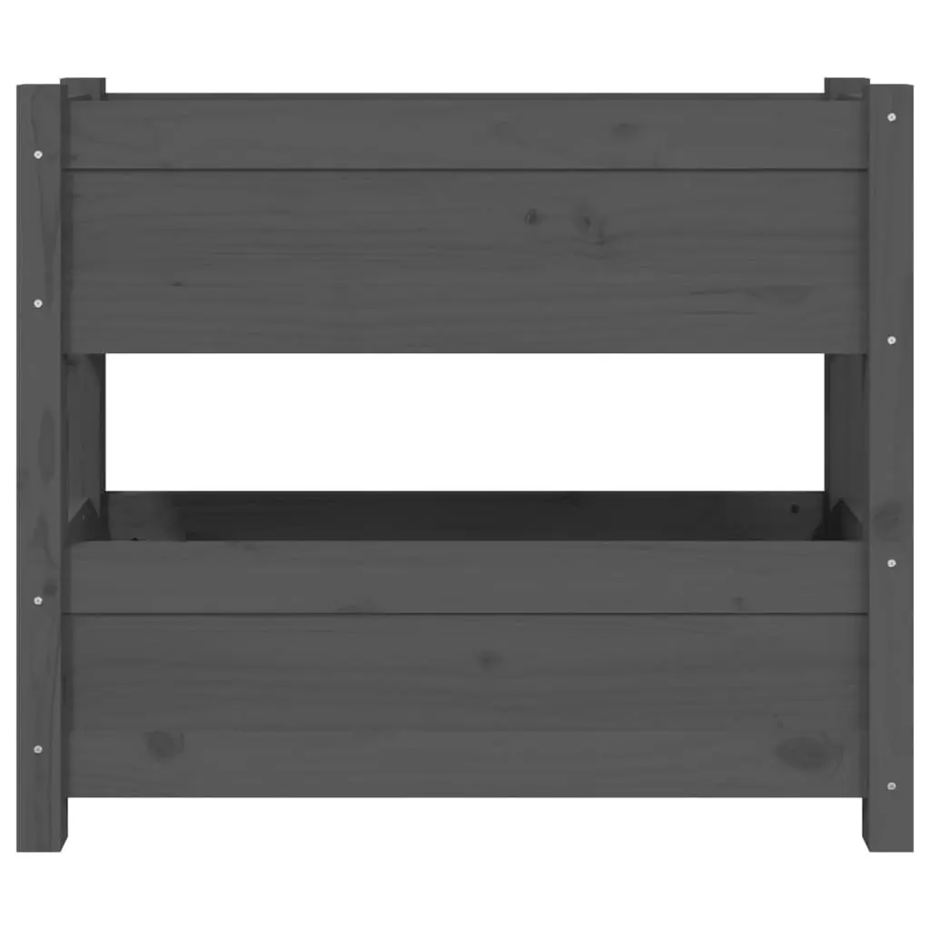 Wooden Planter Flower Boxes Garden Raised Bed 2 Grey Pine