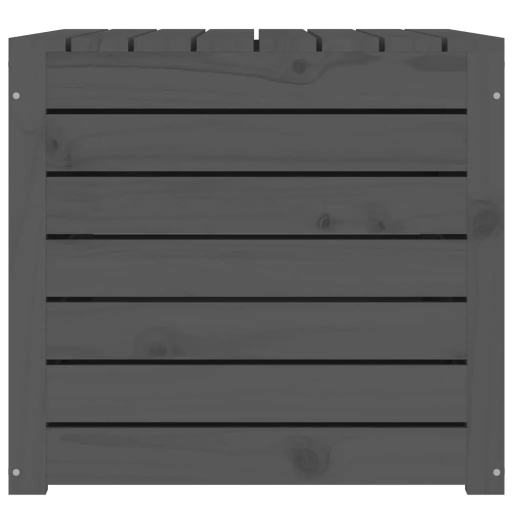 Garden Storage Box Grey Solid Wood Pine Outdoor Furniture 101 x 50.5 x 46.5 cm