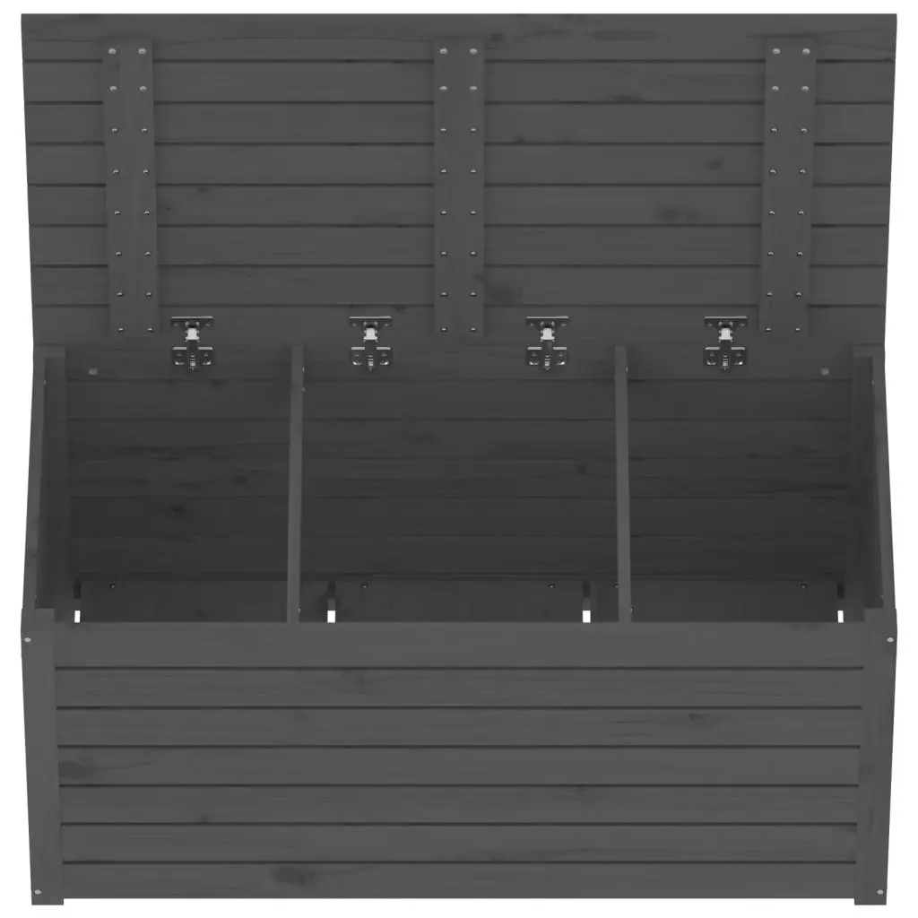 Garden Storage Box Grey Solid Wood Pine Outdoor Furniture 101 x 50.5 x 46.5 cm