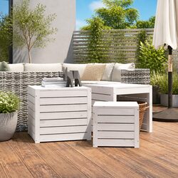 Value-Driven 3-Piece White Garden Storage Box Set