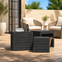 Reliable Grey Garden Storage Box Set: 3 Pieces