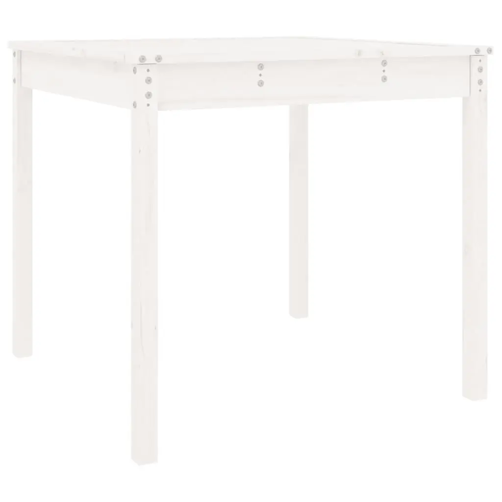 Garden Table Outdoor Use 82.5x82.5x76 cm White Solid Wood Pine
