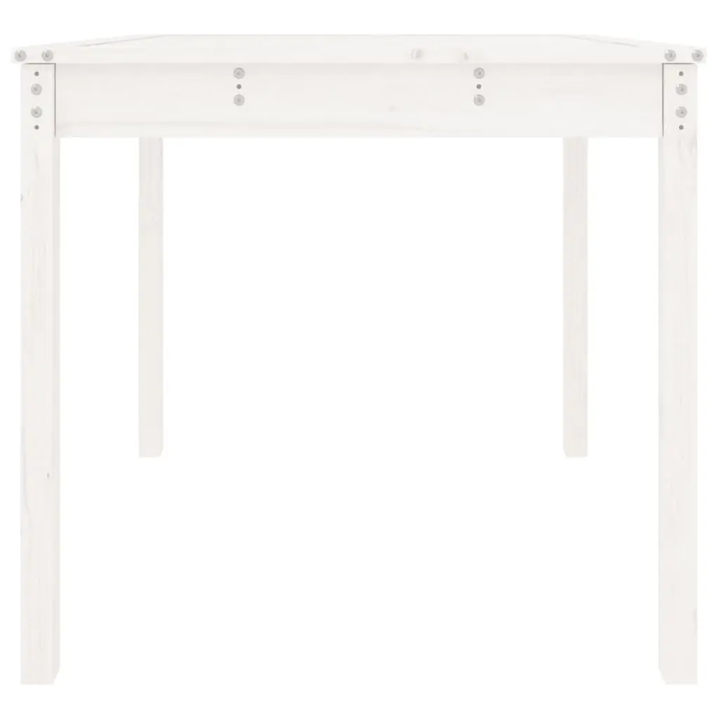 Garden Table Outdoor Use 82.5x82.5x76 cm White Solid Wood Pine