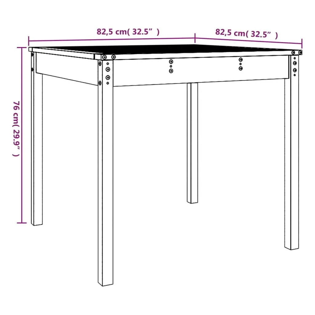 Garden Table in Solid Pine Wood