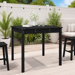 Reliable Black Garden Table Crafted from Solid Pine