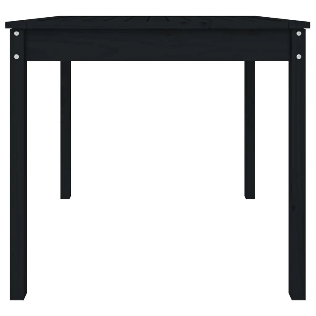 Garden Table Black Solid Wood Pine Outdoor Patio Furniture 82.5x82.5x76cm