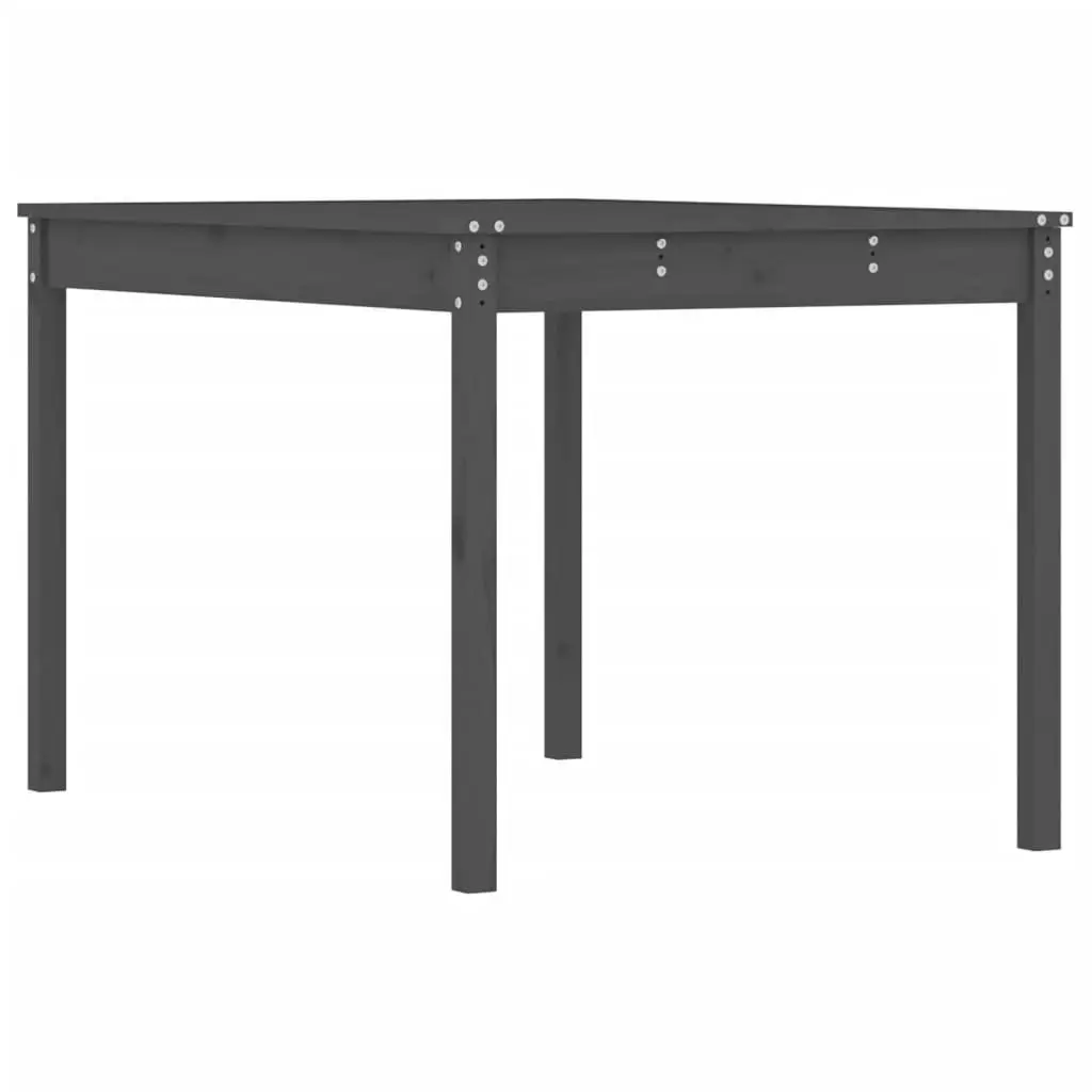 Garden Table Outdoor Dining Desk 121x82.5x76cm Grey Solid Pine Wood