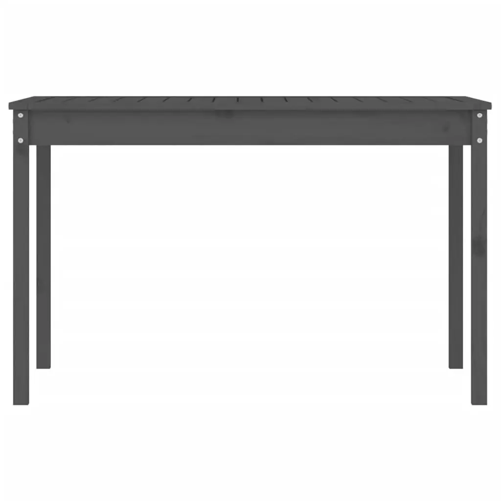 Garden Table Outdoor Dining Desk 121x82.5x76cm Grey Solid Pine Wood