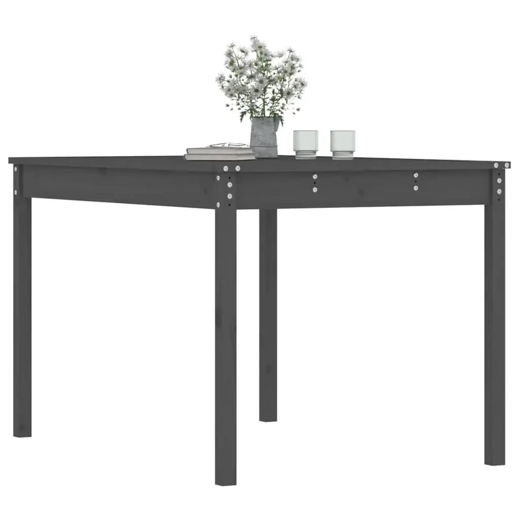 Garden Table Outdoor Dining Desk 121x82.5x76cm Grey Solid Pine Wood